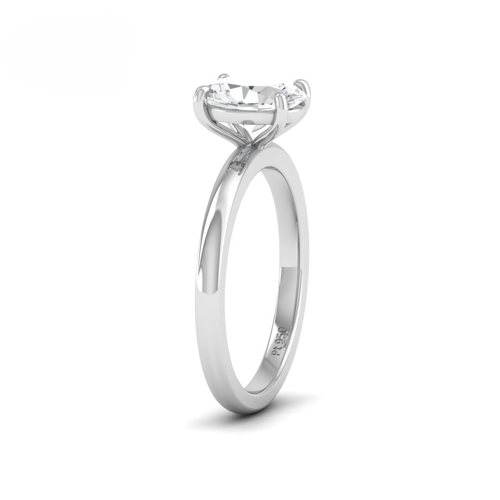 Oval Diamond Plain Band Engagement Ring ACC00011