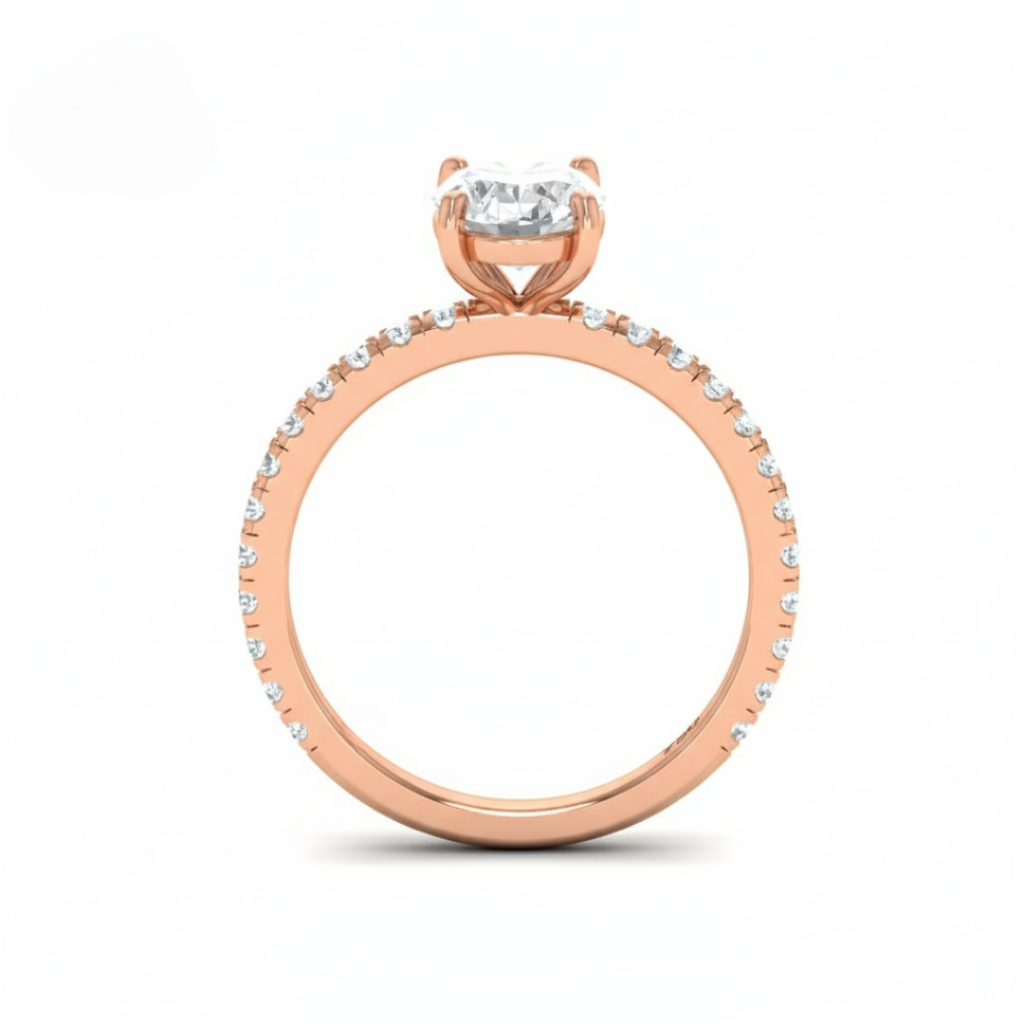 Oval Diamond Band Engagement Ring AAC00075