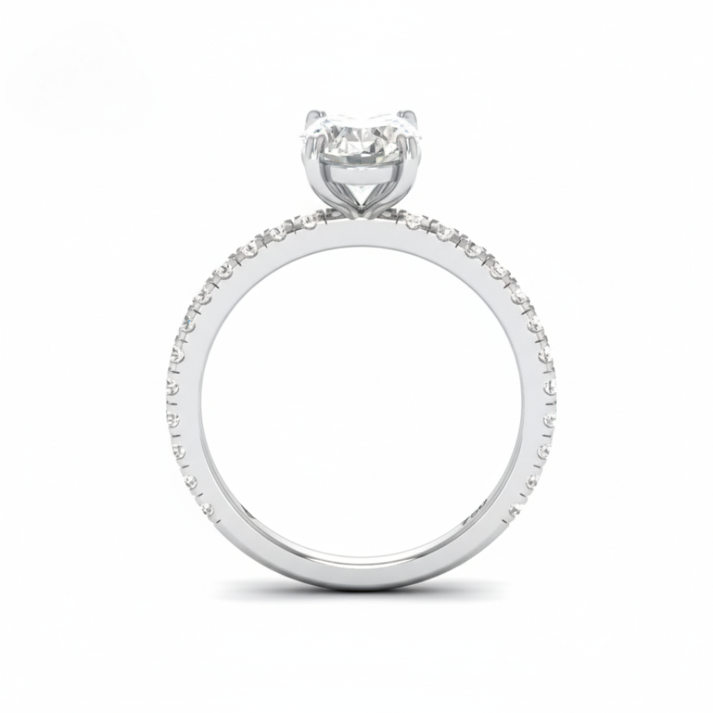 Oval Diamond Band Engagement Ring AAC00075