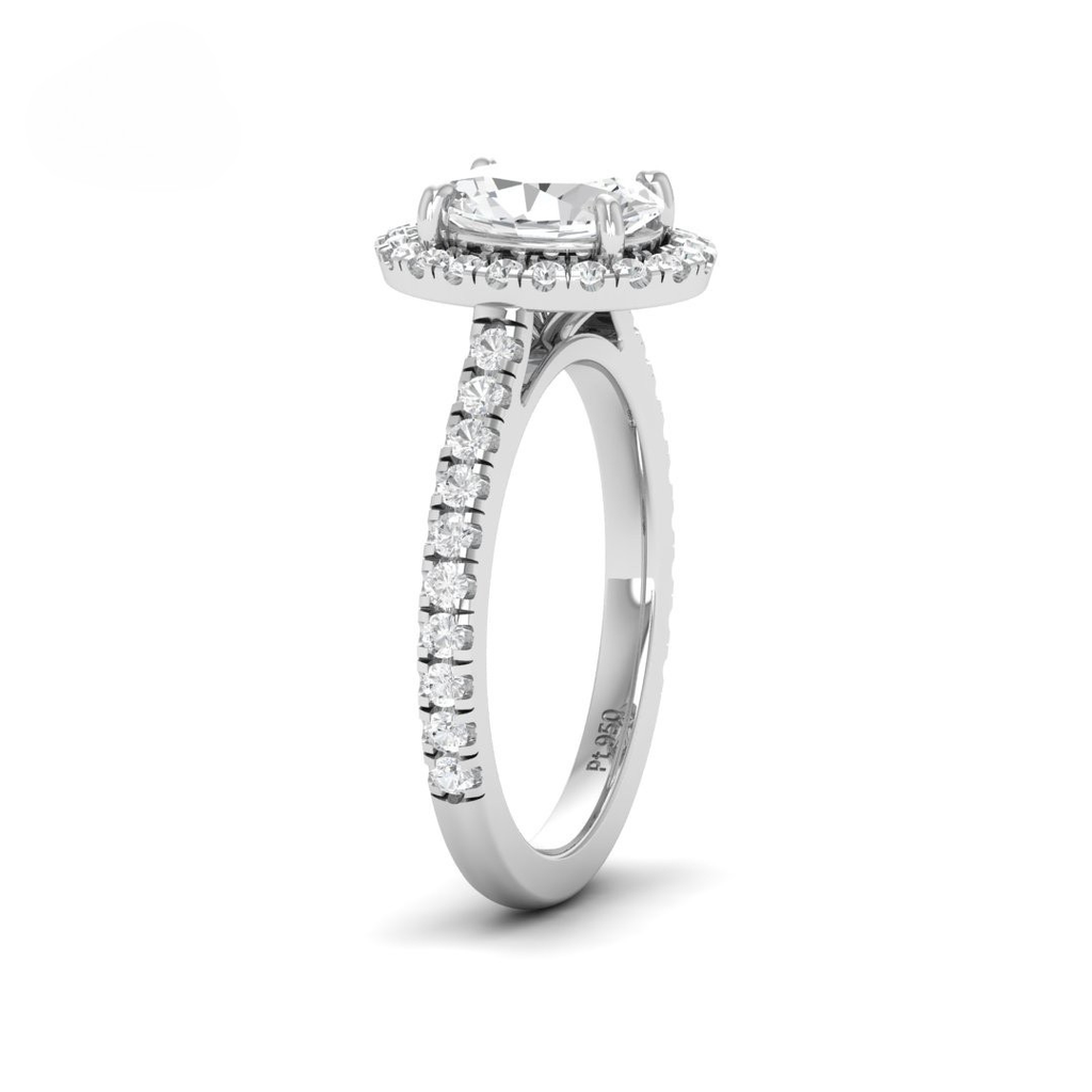 Oval Diamond Halo & Band Engagement Ring  AAC00047
