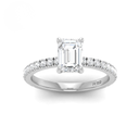  Emerald Diamond Hidden Halo and Diamond Band Engagement Ring  AAC00073