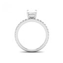  Emerald Diamond Hidden Halo and Diamond Band Engagement Ring  AAC00073