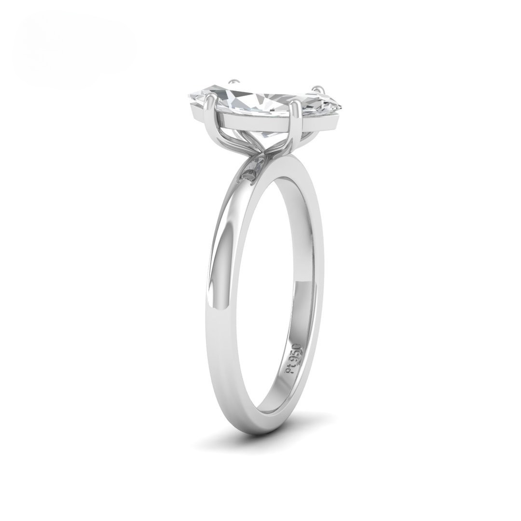 Heart Diamond Plain Band Engagement Ring  AAC00098