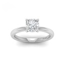 Cushion Diamond Plain Band Engagement Ring  AAC00051