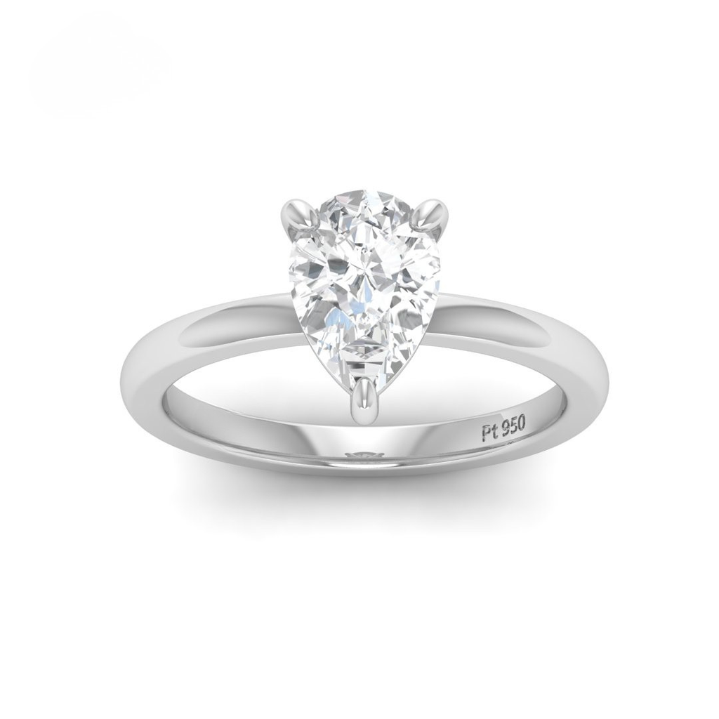 Pear Diamond Hidden Halo Engagement Ring  AAC00046