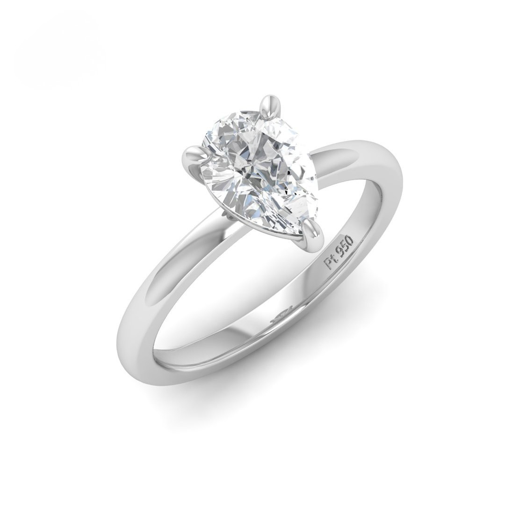 Pear Diamond Hidden Halo Engagement Ring  AAC00046