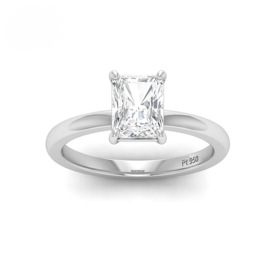 Radiant Diamond Plain Band Engagement Ring AAC00090