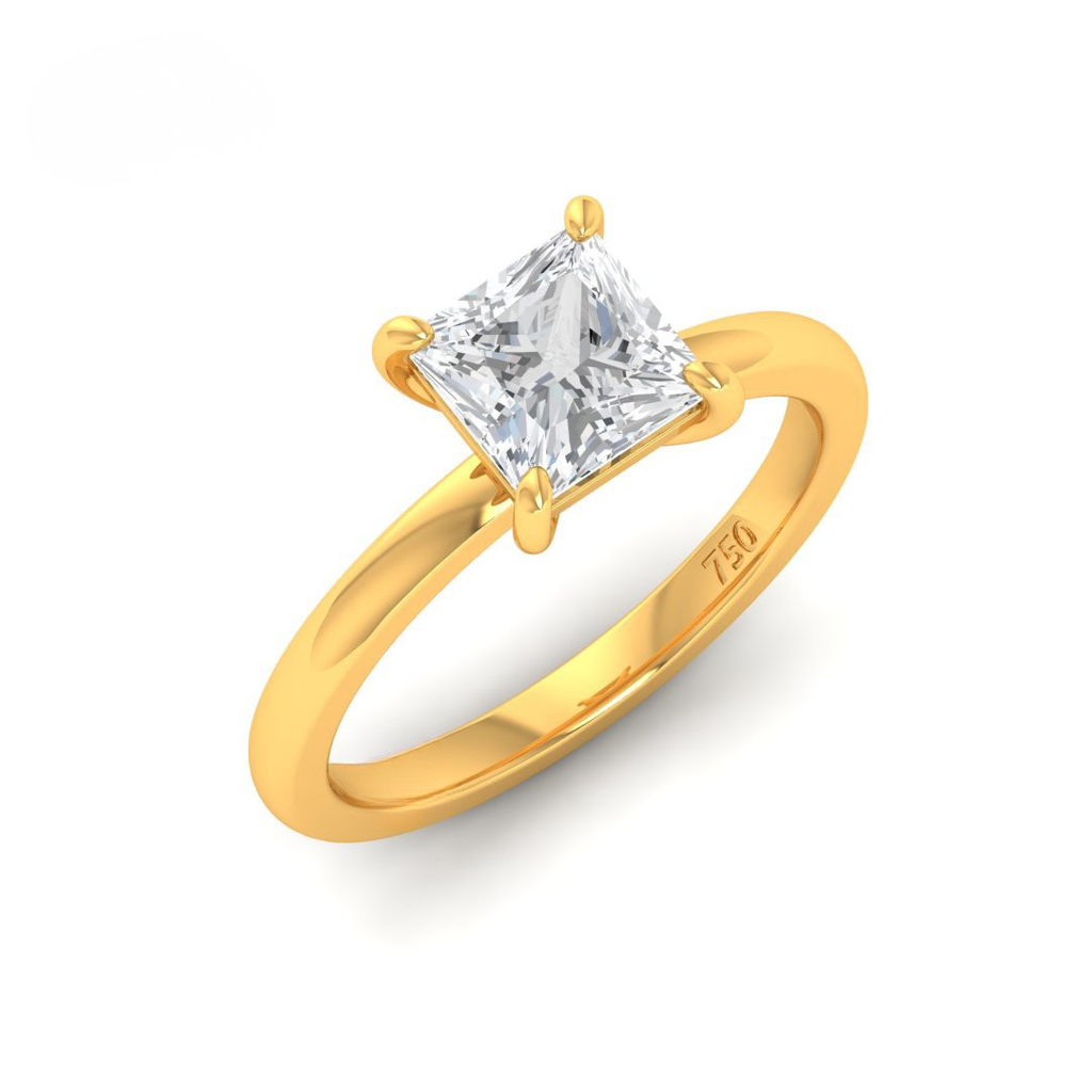 Princess Diamond Plain Band Engagement Ring  AAC00054