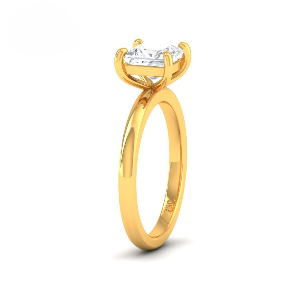 Princess Diamond Plain Band Engagement Ring  AAC00054