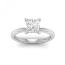 Princess Diamond Plain Band Engagement Ring  AAC00054
