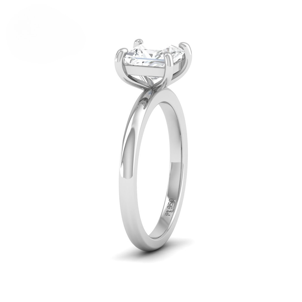 Princess Diamond Plain Band Engagement Ring  AAC00054