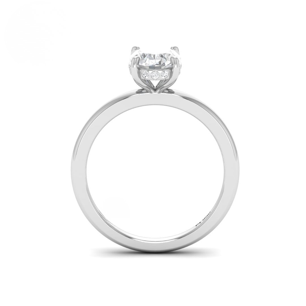 Oval Cut Diamond With Hidden Halo Engagement Ring  