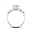 Oval Cut Diamond Engagement Ring With Diamond Accent Band AAC00032