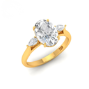 Trilogy engagement ring with oval centre diamond and pear diamond sides (Mounts) AAC00097