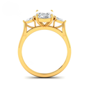 Trilogy engagement ring with oval centre diamond and pear diamond sides (Mounts) AAC00097