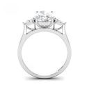 Trilogy engagement ring with oval centre diamond and pear diamond sides (Mounts) AAC00097