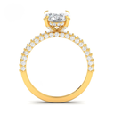 Oval Cut Diamond Engagement Ring With Diamond Hidden Halo And 3D Diamond Band  AAC00123