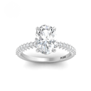 Oval Cut Diamond Engagement Ring With Diamond Hidden Halo And 3D Diamond Band  AAC00123
