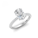 Oval Cut Diamond Engagement Ring With Diamond Hidden Halo And 3D Diamond Band  AAC00123