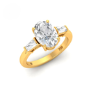 Oval Cut Diamond Engagement Ring With Tapering Baguettes Cut Side Diamond AAC00125