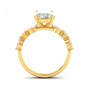 Oval Cut Diamond Engagement Ring With A Marquise And Round Cut Diamond Band   AAC00126