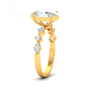 Oval Cut Diamond Engagement Ring With A Marquise And Round Cut Diamond Band   AAC00126