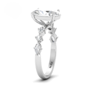 Oval Cut Diamond Engagement Ring With A Marquise And Round Cut Diamond Band   AAC00126