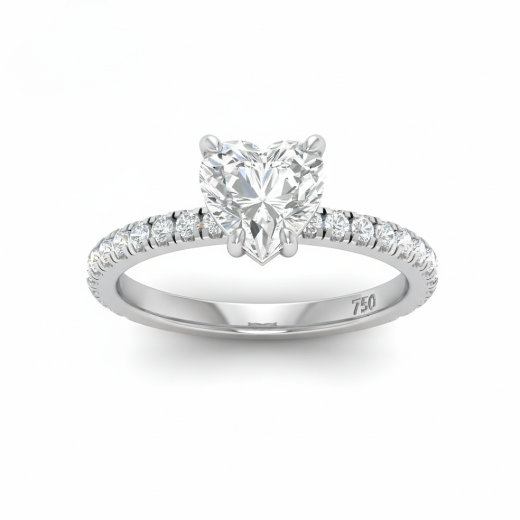  Heart Diamond Band Engagement Ring  AAC00081