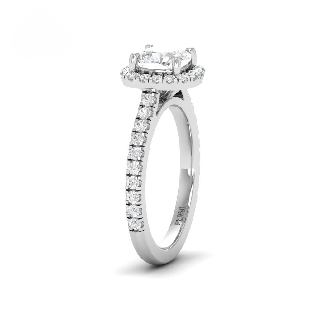 Cushion Diamond Halo Engagement Ring AAC00114