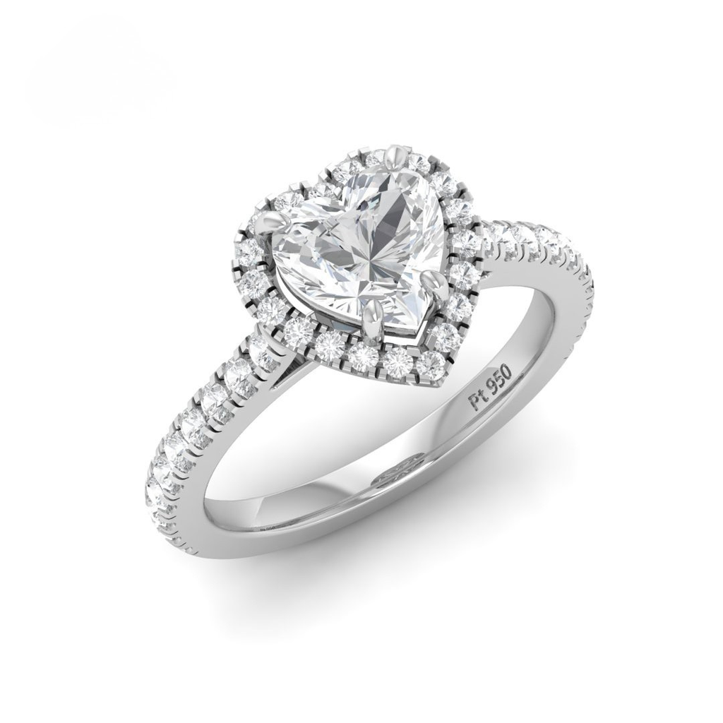 Heart Diamond Halo Engagement Ring   AAC00021