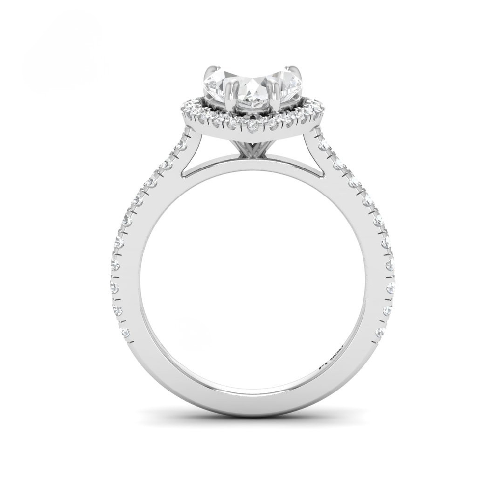 Heart Diamond Halo Engagement Ring   AAC00021