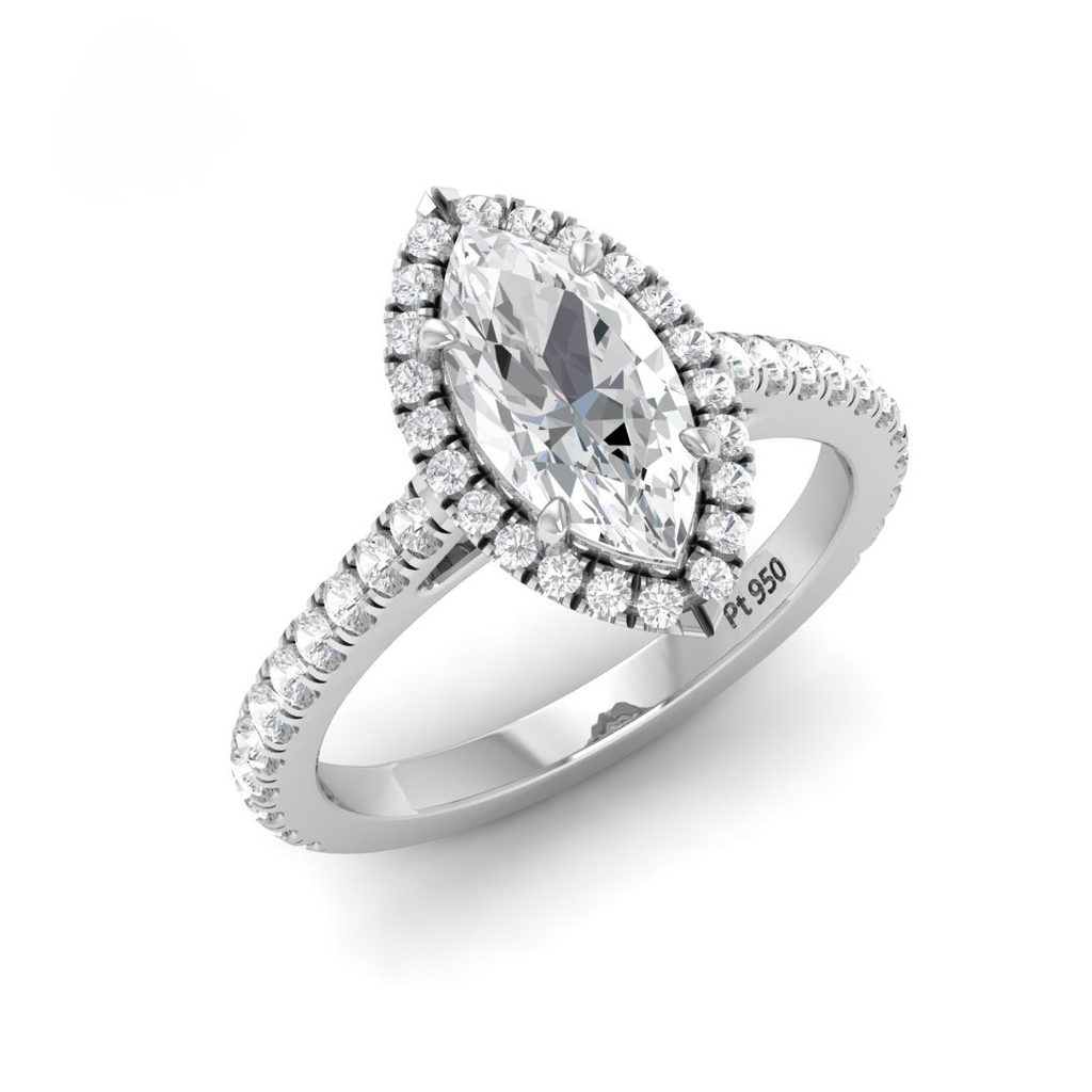 Marquise Diamond Halo Engagement Ring AAC00031