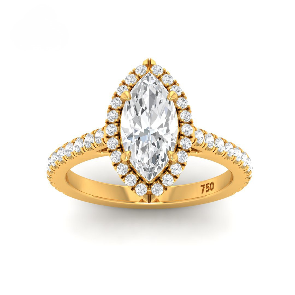 Marquise Diamond Halo Engagement Ring AAC00031