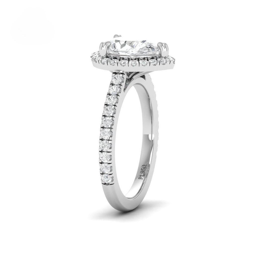 Pear Diamond Halo Engagement Ring AAC00006