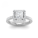 Princess Diamond Halo Engagement Ring   AAC00061
