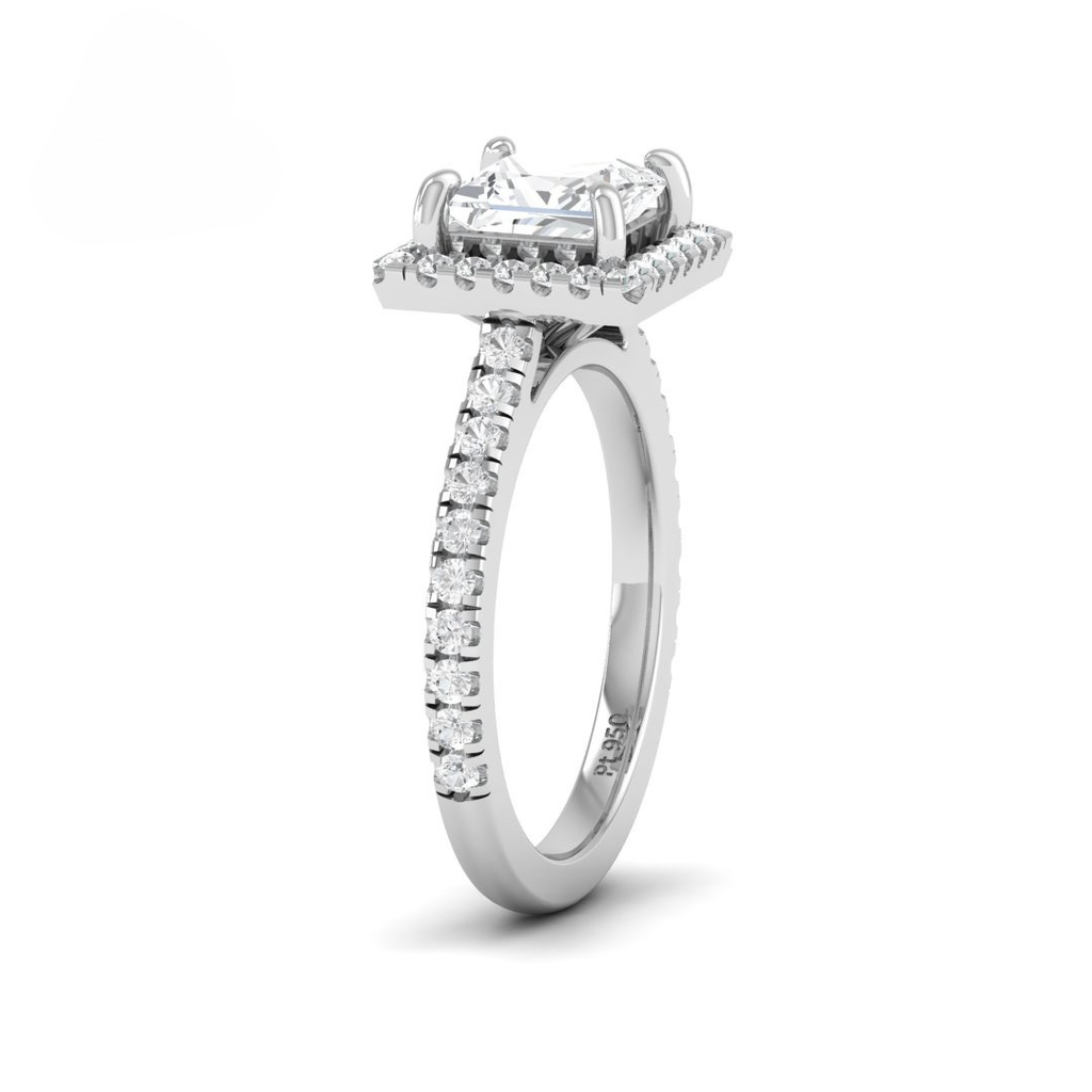 Princess Diamond Halo Engagement Ring   AAC00061