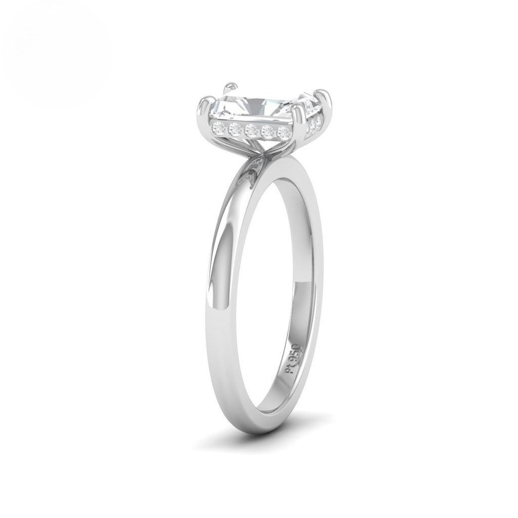 Radiant Diamond Hidden Halo Engagement Ring AAC00096