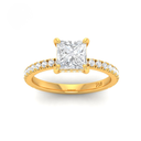 Princess Diamond Hidden Halo and Diamond Band Engagement Ring AAC00041