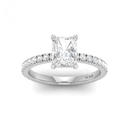 Radiant Diamond Hidden Halo and Diamond Band Engagement Ring AAC00048