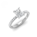 Radiant Diamond Hidden Halo and Diamond Band Engagement Ring AAC00048