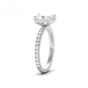 Radiant Diamond Hidden Halo and Diamond Band Engagement Ring AAC00048