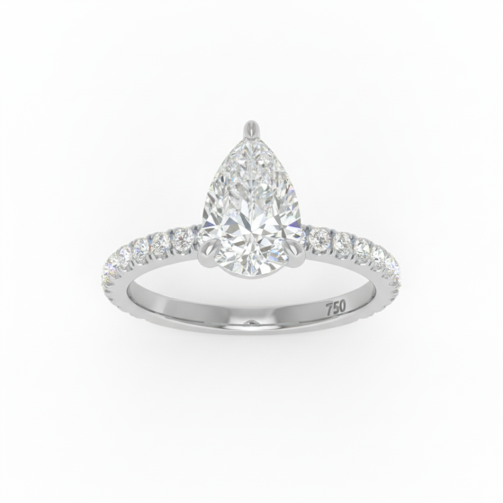 Pear Diamond Band Engagement Ring AAC00093