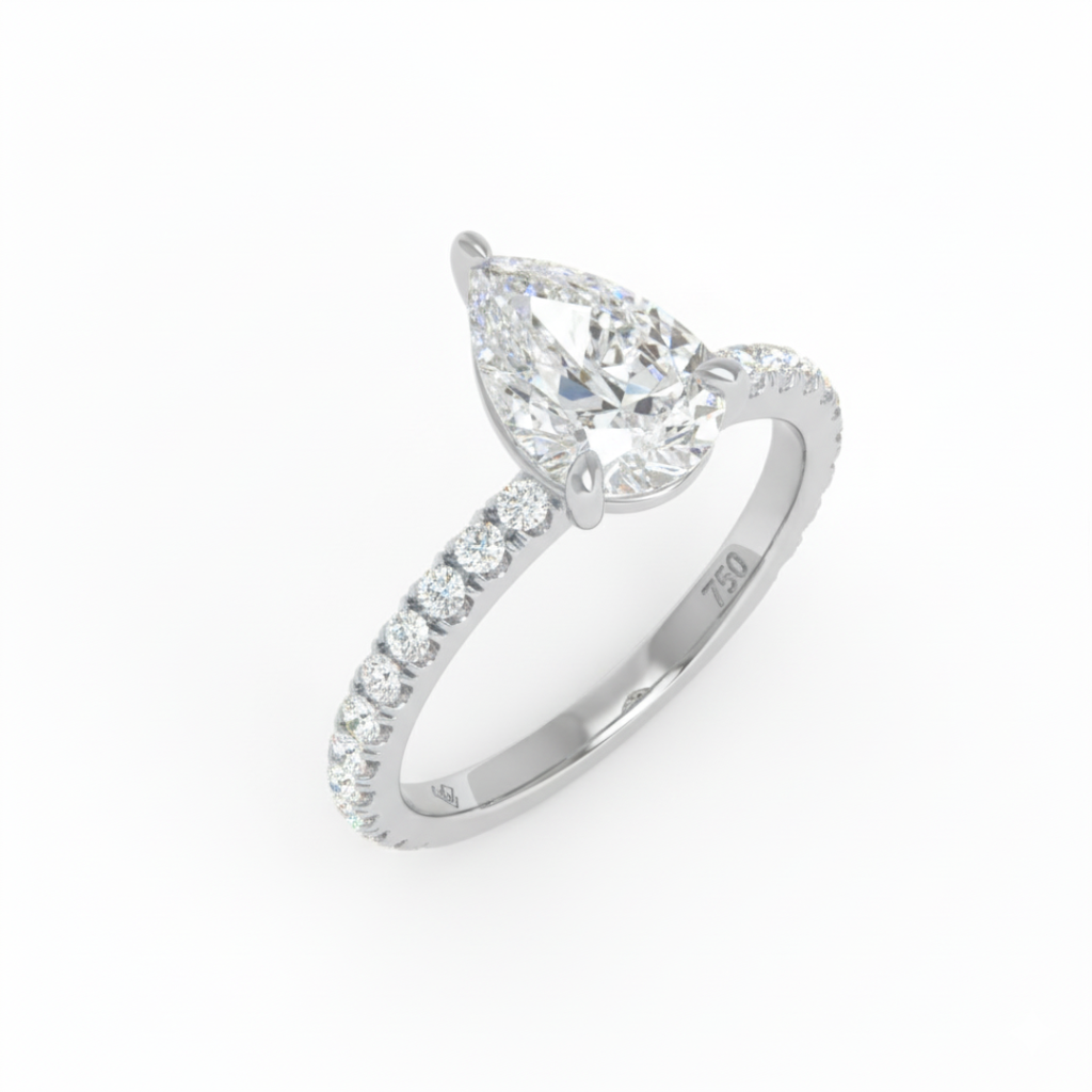 Pear Diamond Band Engagement Ring AAC00093