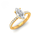  Marquise Diamond Hidden Halo and Diamond Band Engagement Ring AAC00069