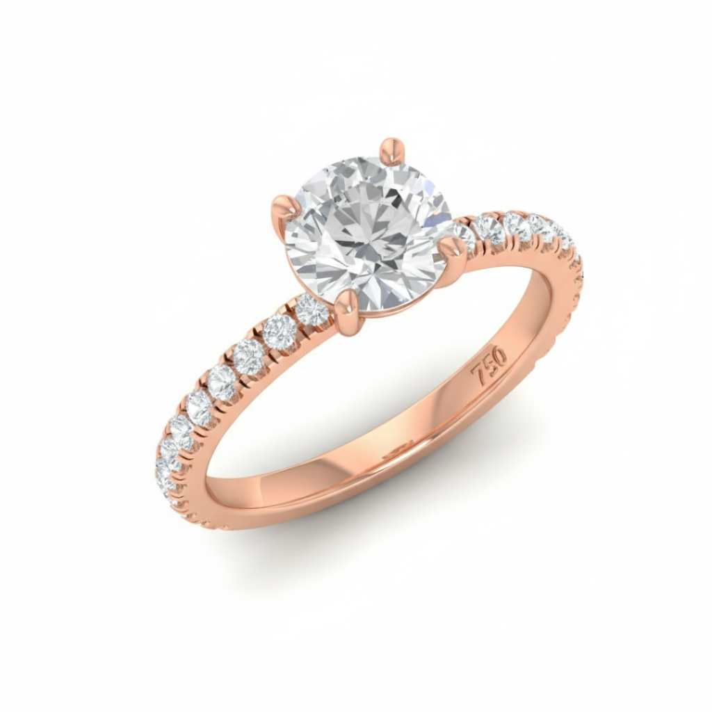 Round Diamond Band Engagement Ring AAC00002