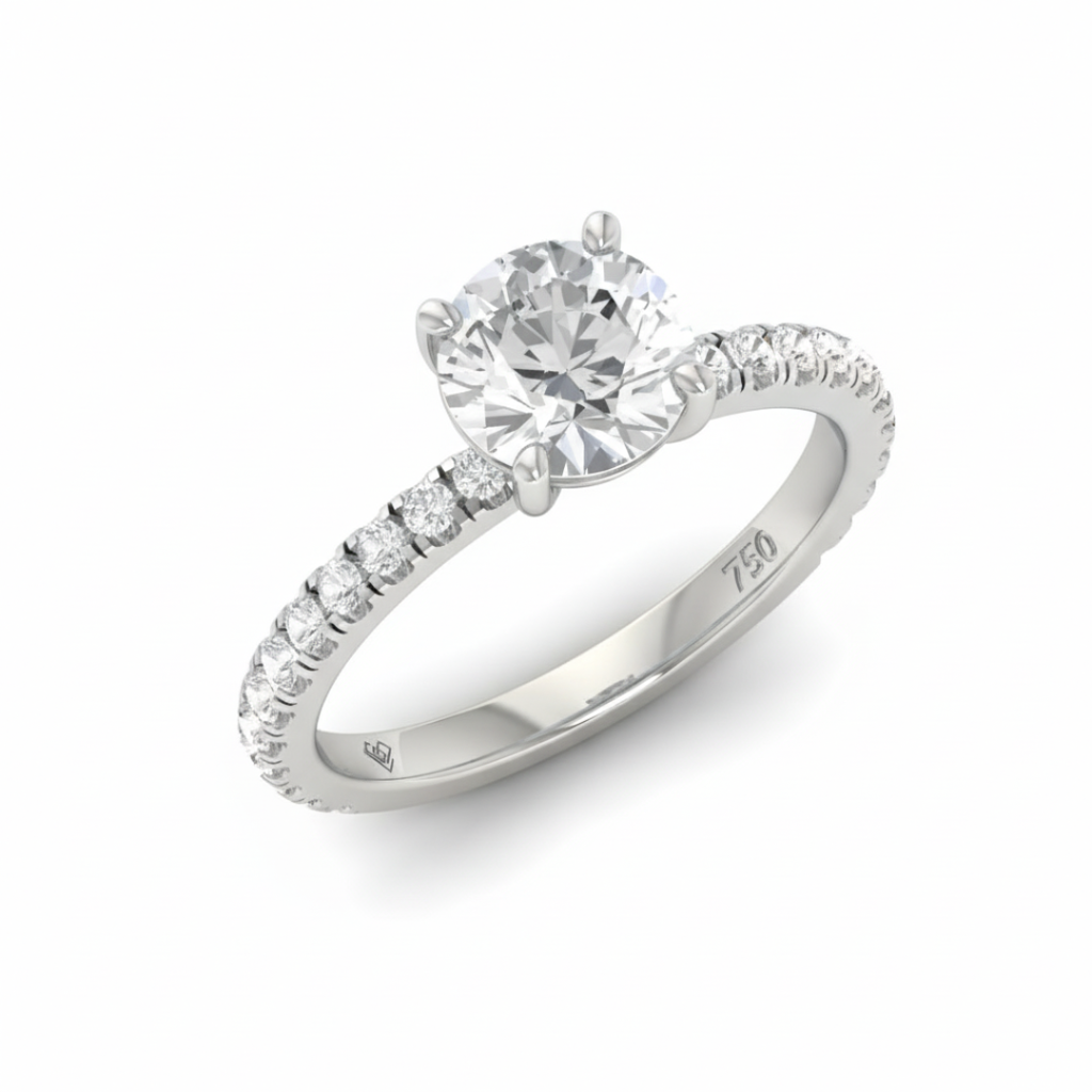Round Diamond Band Engagement Ring AAC00002