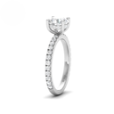 Round Diamond Hidden Halo and Diamond Band Engagement Ring AAC00078