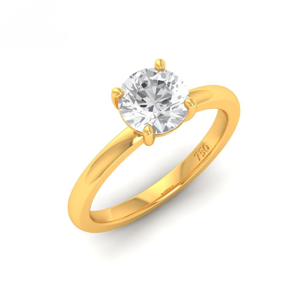 Round Diamond Plain Band Engagement Ring  AAC00012