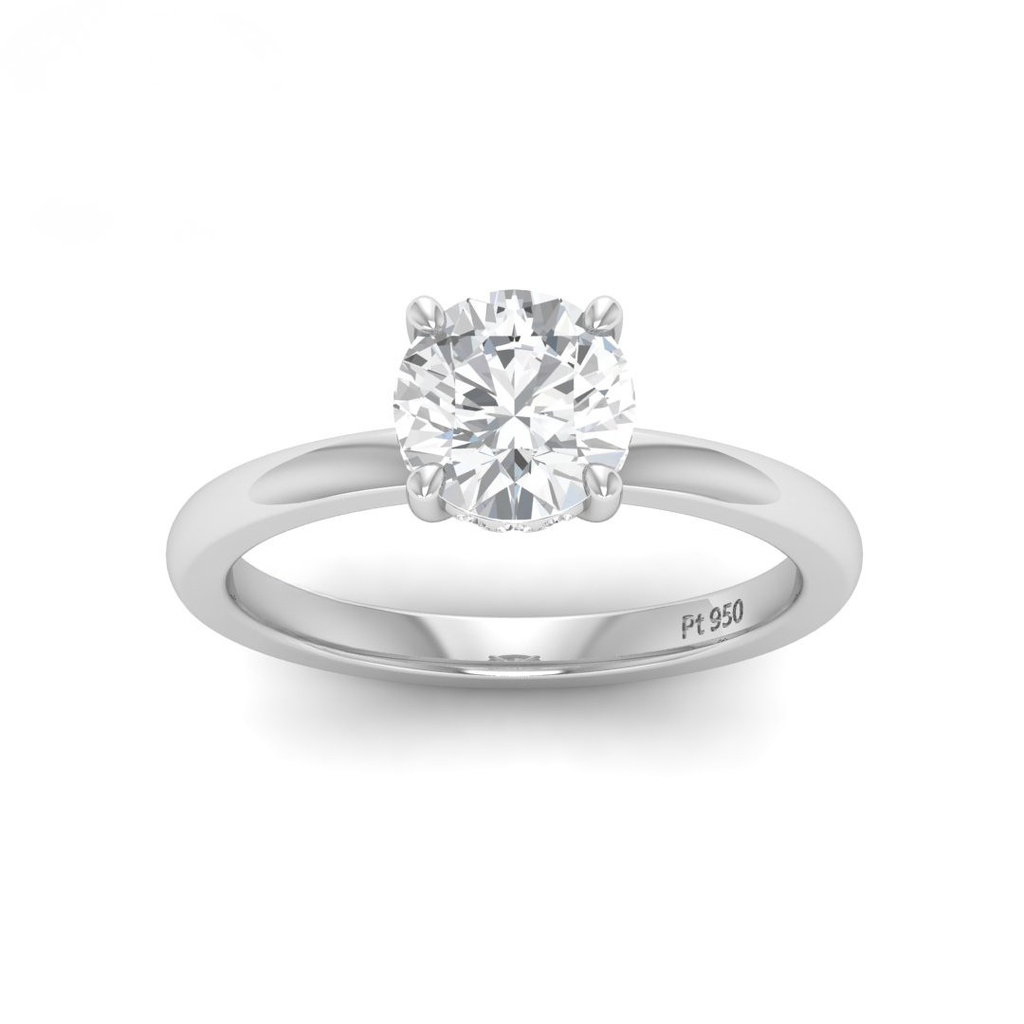 Round Diamond Hidden Halo Engagement Ring AAC00030