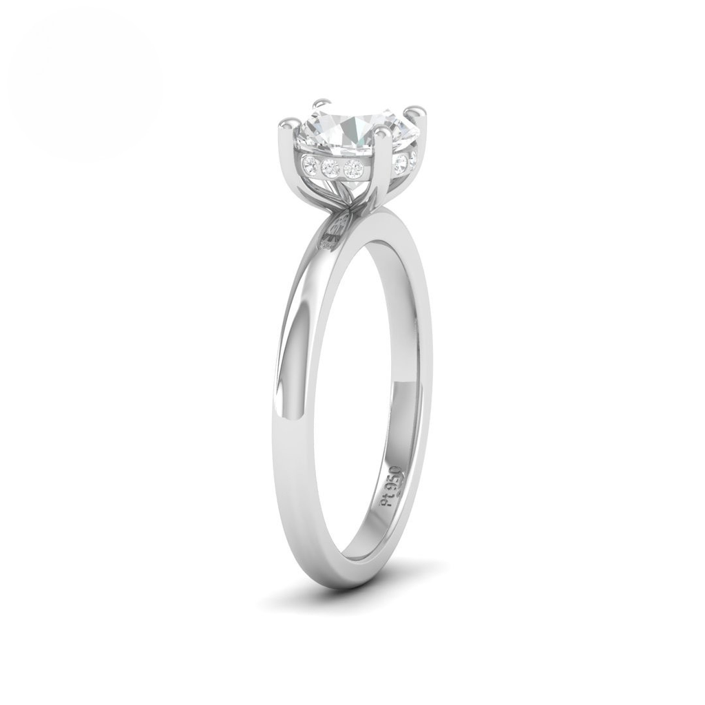 Round Diamond Hidden Halo Engagement Ring AAC00030